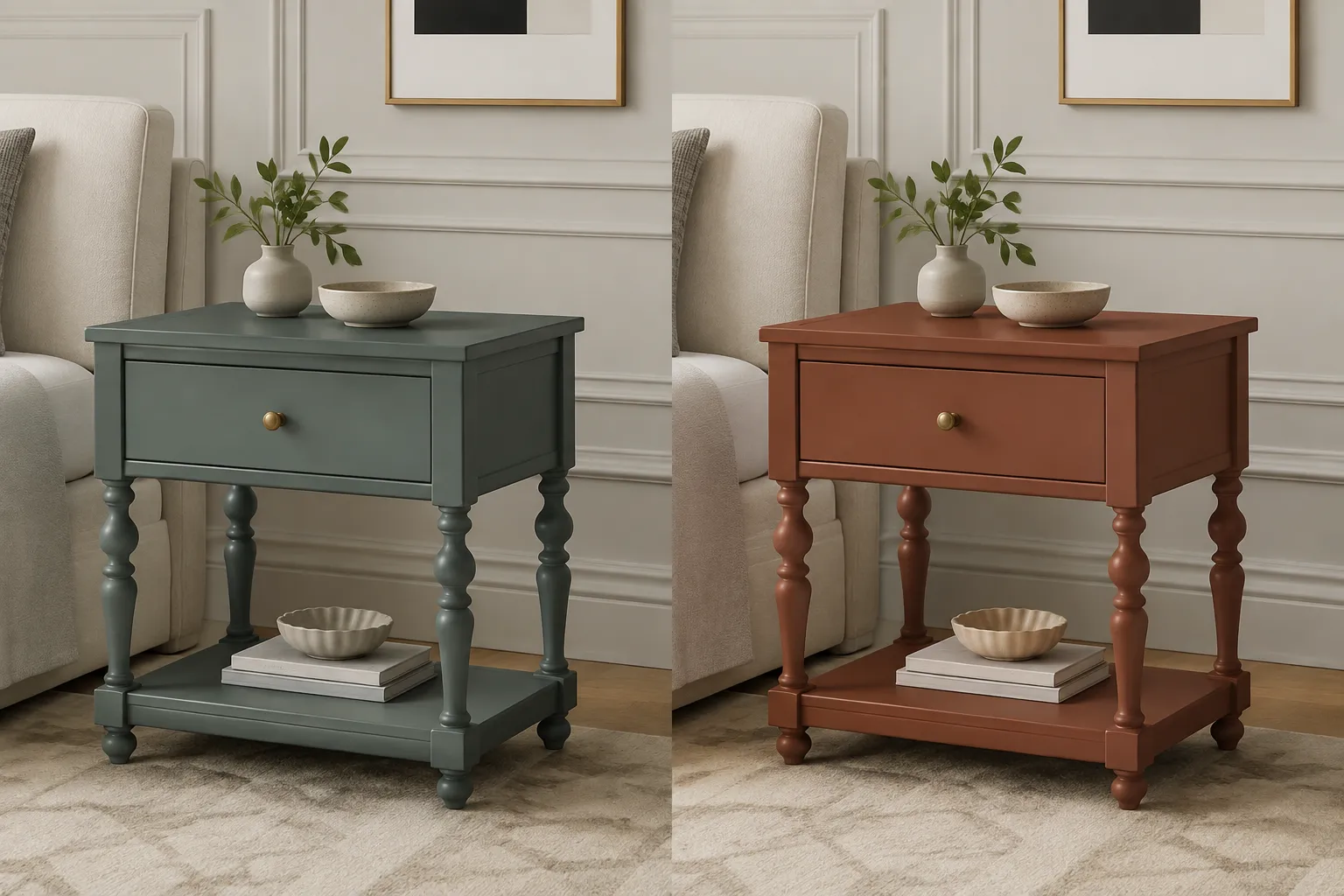 Setting Up a Rendered Colorway Comparison for a Painted Side Table