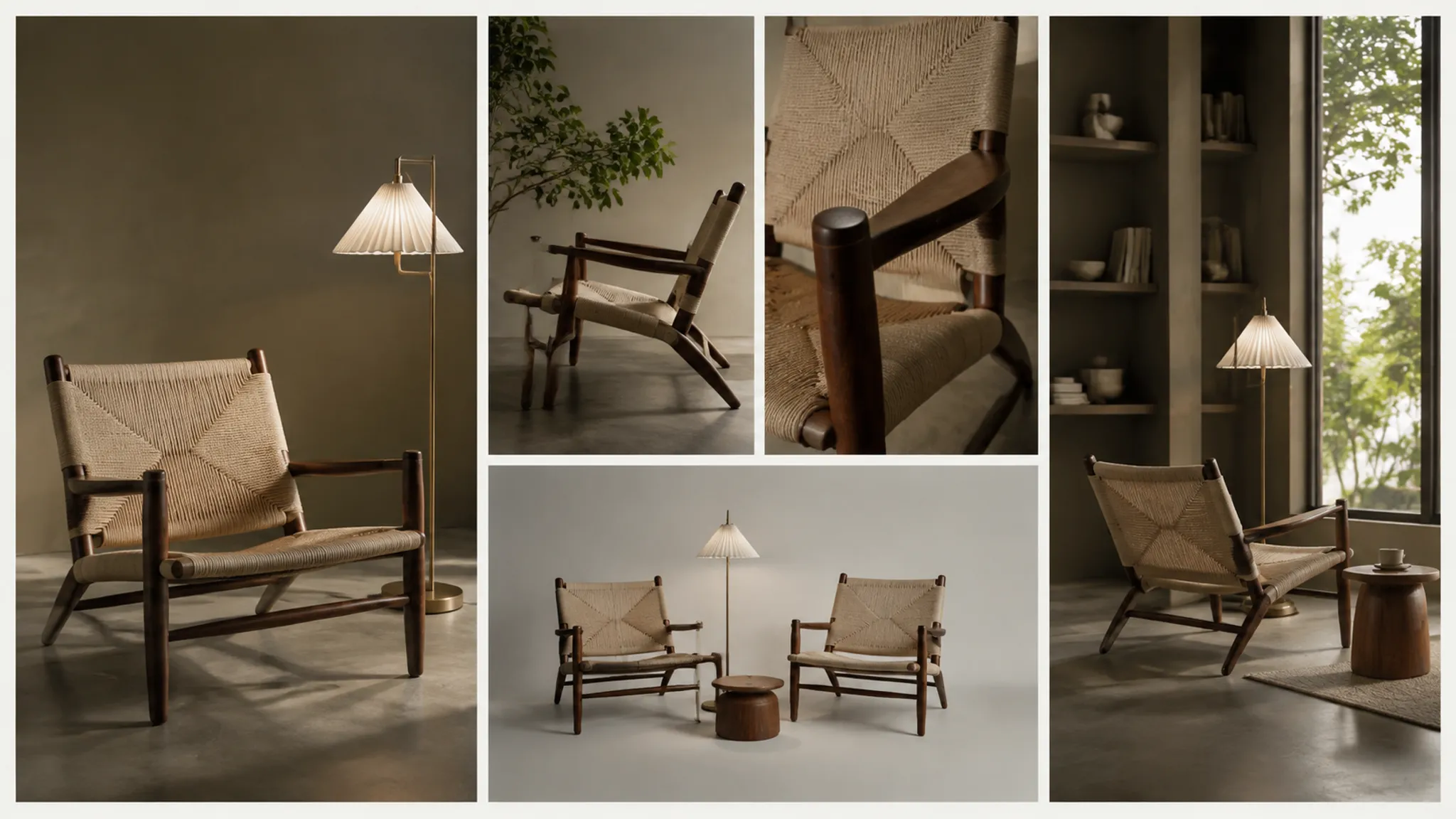Furniture and lighting concept render views arranged for visual comparison